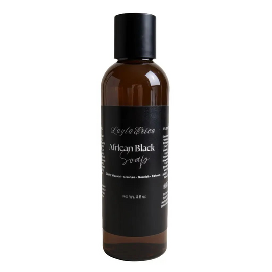 Liquid African Black Soap by Layla Erica – gentle deep cleansing body wash